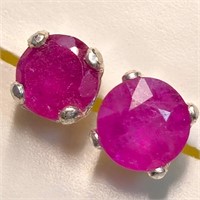 $200 Silver Ruby Earrings
