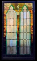 Large Stained and Leaded Glass Window.