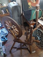 Antique Wooden Spinning Wheel w/All the Parts