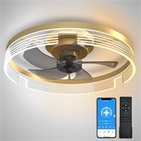 E2956  Gold Ceiling Fan with Light
