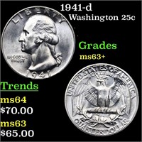 1941-d Washington 25c Grades Select+ Unc