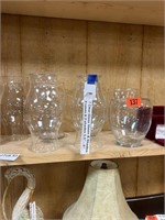 7 clear glass Vases & Shades