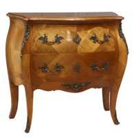 FRENCH LOUIS XV STYLE TWO-DRAWER BOMBE COMMODE