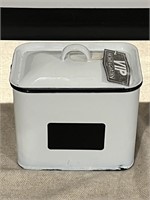 7-inch White Metal Storage Container