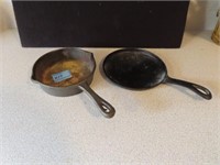 5 1/2" CAST IRON SKILLET AND 6 1/4" CAST IRON