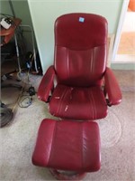 EKORNES STRESSLESS CHAIR AND OTTOMAN - LEATHER -