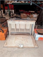 Drop front portable wooden case