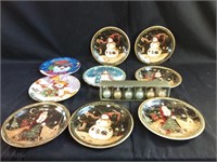 Assortment of Christmas plates &  place card