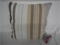 24x24" Throw/Toss Pillow, Beige/Gray Striped