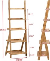 Bamboo 5-tier Ladder Shelf Bookcase