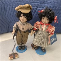 Marian Yu Design Co. 11" porcelain Dolls with