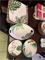 5pcs Fitz & Floyd Everyday white Flamingo dinnerwa