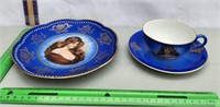 Bavaria Schumann portrait teacup, saucer, & plate