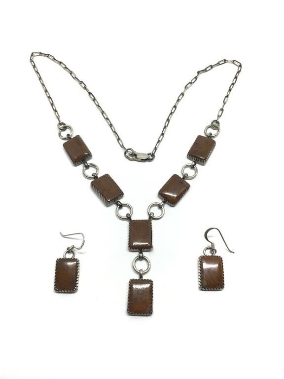 Artisan made necklace and earrings combo