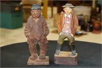 2 Wooden Figures 1 Signed Axel J Perrson 1938