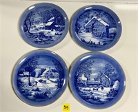 Vtg Currier & Ives Collectible Plates