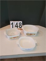 3 Corning Ware Dishes