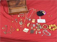 Assorted jewelry with box