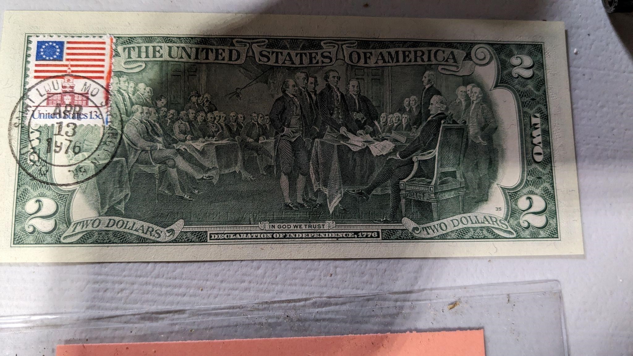 1976 2 NOTE WITH US POST OFFICE RARE