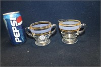 VINTAGE GLASS SUGAR & CREAMER SET