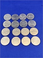 Lot of 16 Canada Dollar Coins - 1968-1986