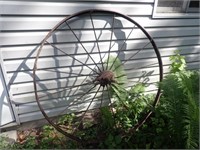 Vintage Steel Spoke Wheel - 53" Diameter