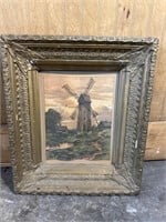 GOLD GILD FRAME WINDMILL PAINTING
