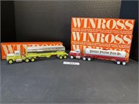 4 Advertising Fire Company  Winross Trucks.