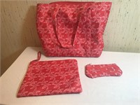 3 pc. Red Beach Bag Set