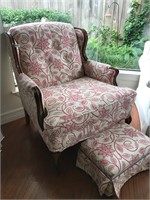 Wingback chair & ottoman (see note)