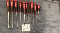 Milwaukee screwdrivers, 9 pcs