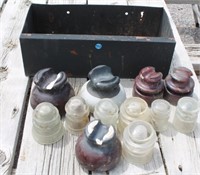 Metal Box w/ Vintage Insulators