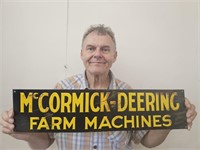 McCORMICK -DEERING  Metal Farm Sign 23.5 x 5.5"