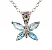 Natural Swiss & Sky Blue Topaz Pendant