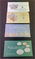 1988, 1990, 1991, 1993 Double Mint Sets