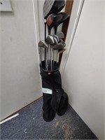 Golf clubs with bag.