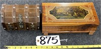 2 Wooden Jewelry & Trinket Boxes