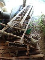 Scrap Metal, wood ladders, engine block & oil ,