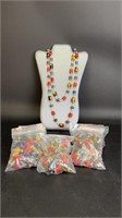 Vibrant Glass Bead Necklaces - 8 Total