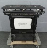 Antique Oriole Cast Iron And Enamel Gas Stove