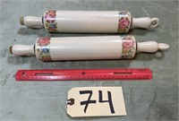 2 Ceramic Flower Rolling Pins