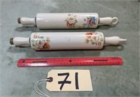 2 Ceramic Flower Rolling Pins