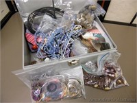 Lock Box Full of Costume Jewelry, Beads, etc