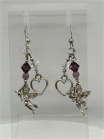 Sterling Silver Cherub Dangle Earrings