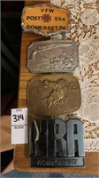 Vintage belt buckles - variety - lot of 4