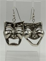 Sterling Comedy & Tragedy Mask Earrings