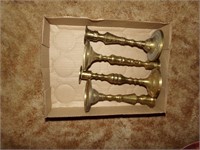 4 Brass Candle Holders