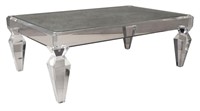 Hollywood Regency Acrylic & Mirrored Coffee Table