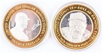 Coin 2 Silver Casino Tokens Babe Ruth