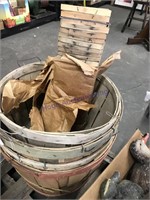 Wood bushel baskets, strawberry baskets